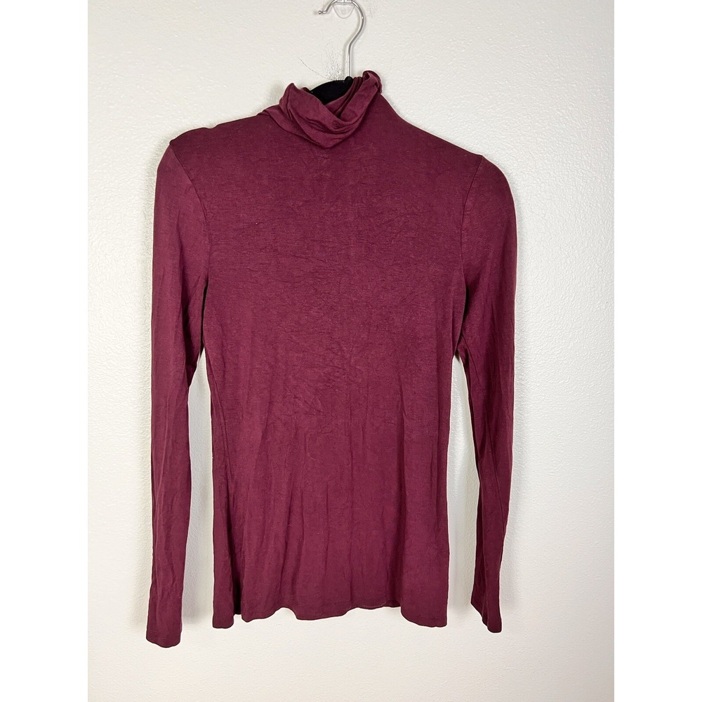 HALOGEN - WOMEN'S TEE - LONG SLEEVE - TURTLENECK‎  - Maroon - MEDIUM